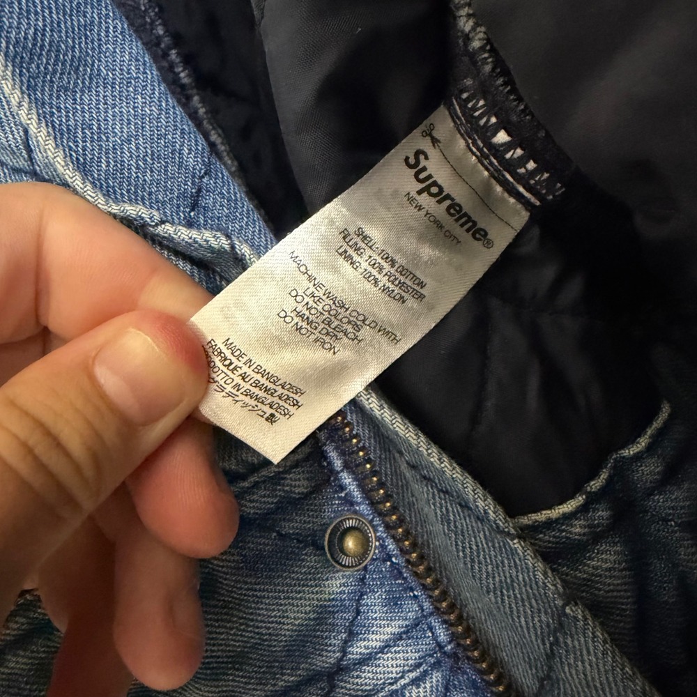 Supreme Dickies Quilted Denim Coverall Blue Washed Jumpsuit Small FW22 - Picture 6 of 11